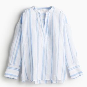 H&M Blue and White Striped Button Down Shirt